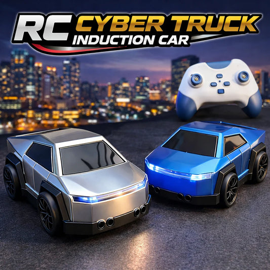 Mini RC Cyber Truck – Smart Racing Induction Car with Lights & Sound (358-9)